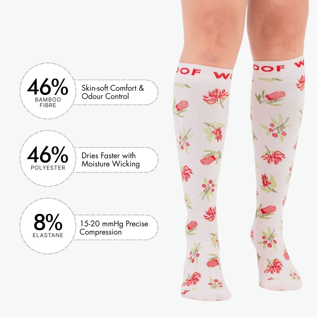 Bushland Blooms Bamboo Compression Socks