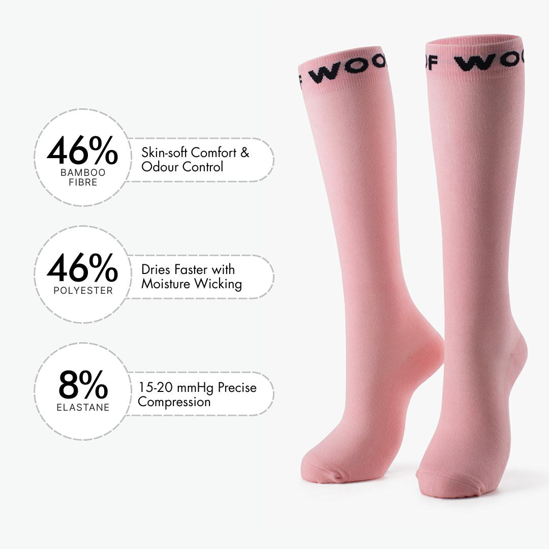 Baby Pink Bamboo Compression Socks