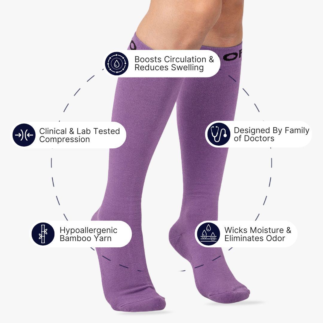 Lavender Bamboo Compression Socks (Old Sizing)
